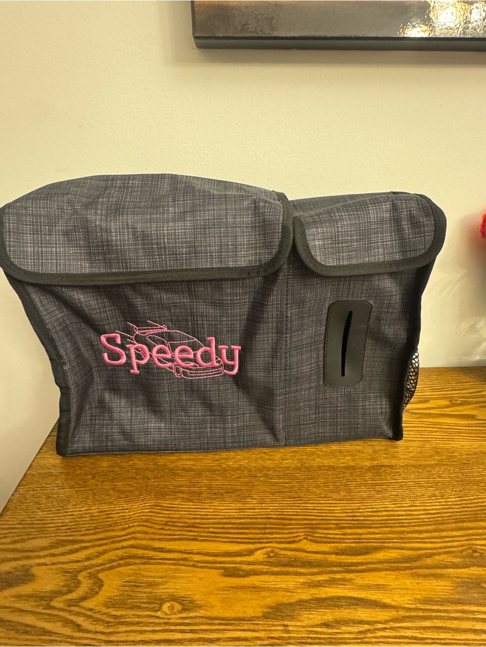 Thirty-One Pack N’ Pull Caddy Car Organizer Gray Black Cross Pop Speedy